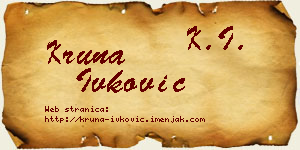 Kruna Ivković vizit kartica